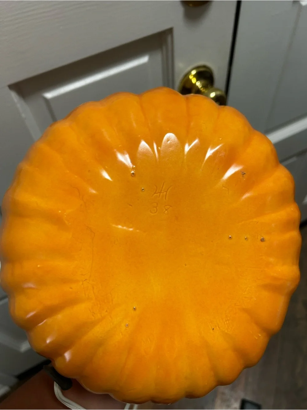 Vintage Halloween Atlantic Mold 2pc Ceramic Lighted Pumpkin Jack O Lantern 1970s